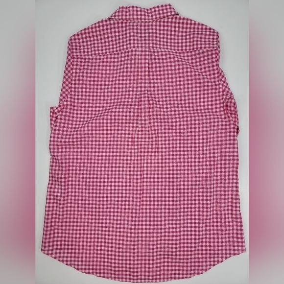 NEW Vineyard Vines Women’s 2 Little Gingham White Pink Button Down Relaxed NWT - Picture 10 of 10